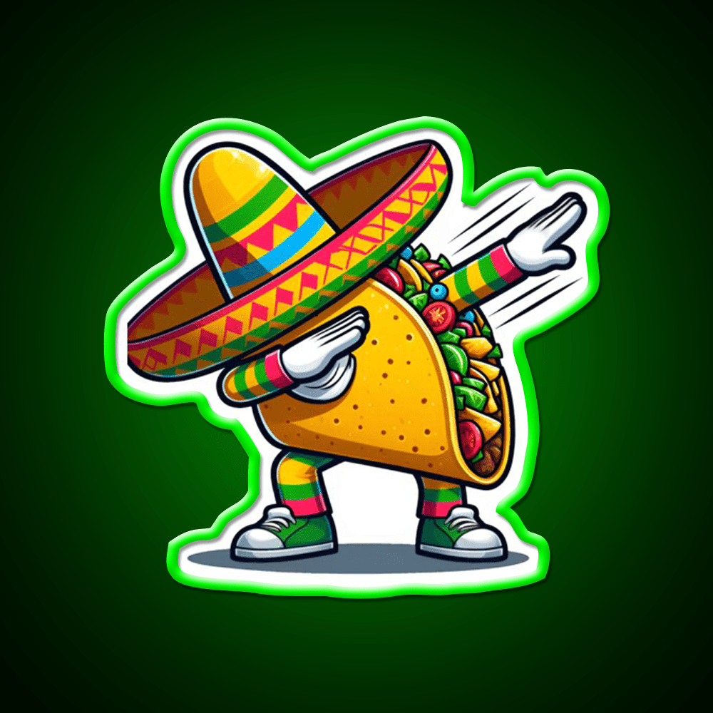 Lets Fiesta Mexican Taco De Mayo Taco Led Neon Sign Wall Sign Rgb Color - Shineneon