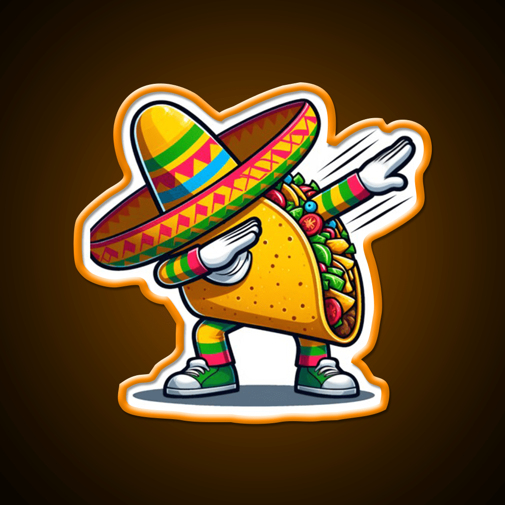 Lets Fiesta Mexican Taco De Mayo Taco Led Neon Sign Wall Sign Rgb Color - Shineneon