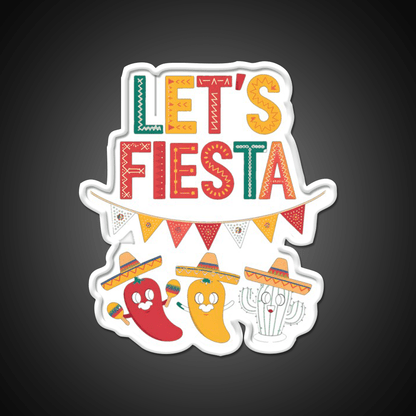 Lets Fiesta Mexico Taco Led Neon Sign Mexican Food Sign Rgb Color - Shineneon