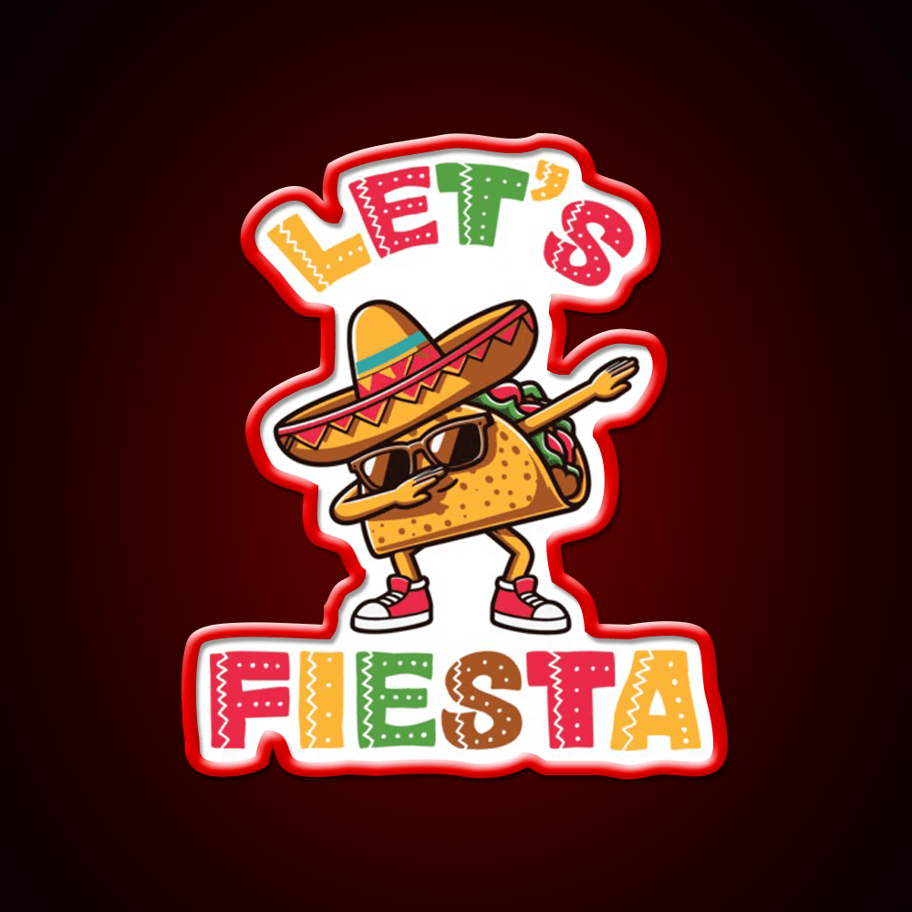 Lets Fiesta Taco Led Neon Sign Mexican Food Sign Food Neon Sign Rgb Color - Shineneon