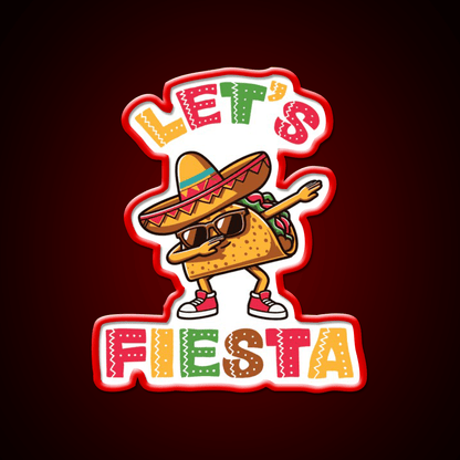 Lets Fiesta Taco Led Neon Sign Mexican Food Sign Food Neon Sign Rgb Color - Shineneon