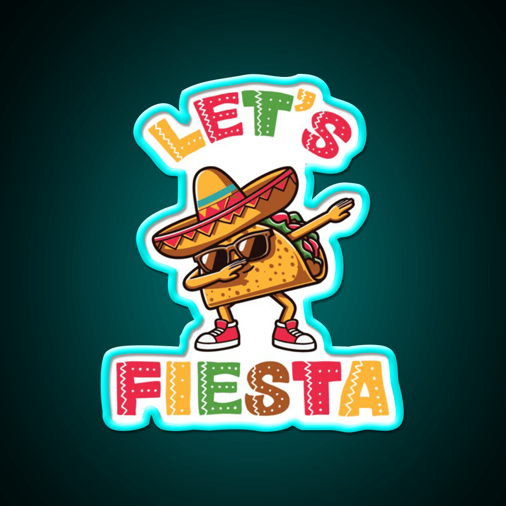 Lets Fiesta Taco Led Neon Sign Mexican Food Sign Food Neon Sign Rgb Color - Shineneon