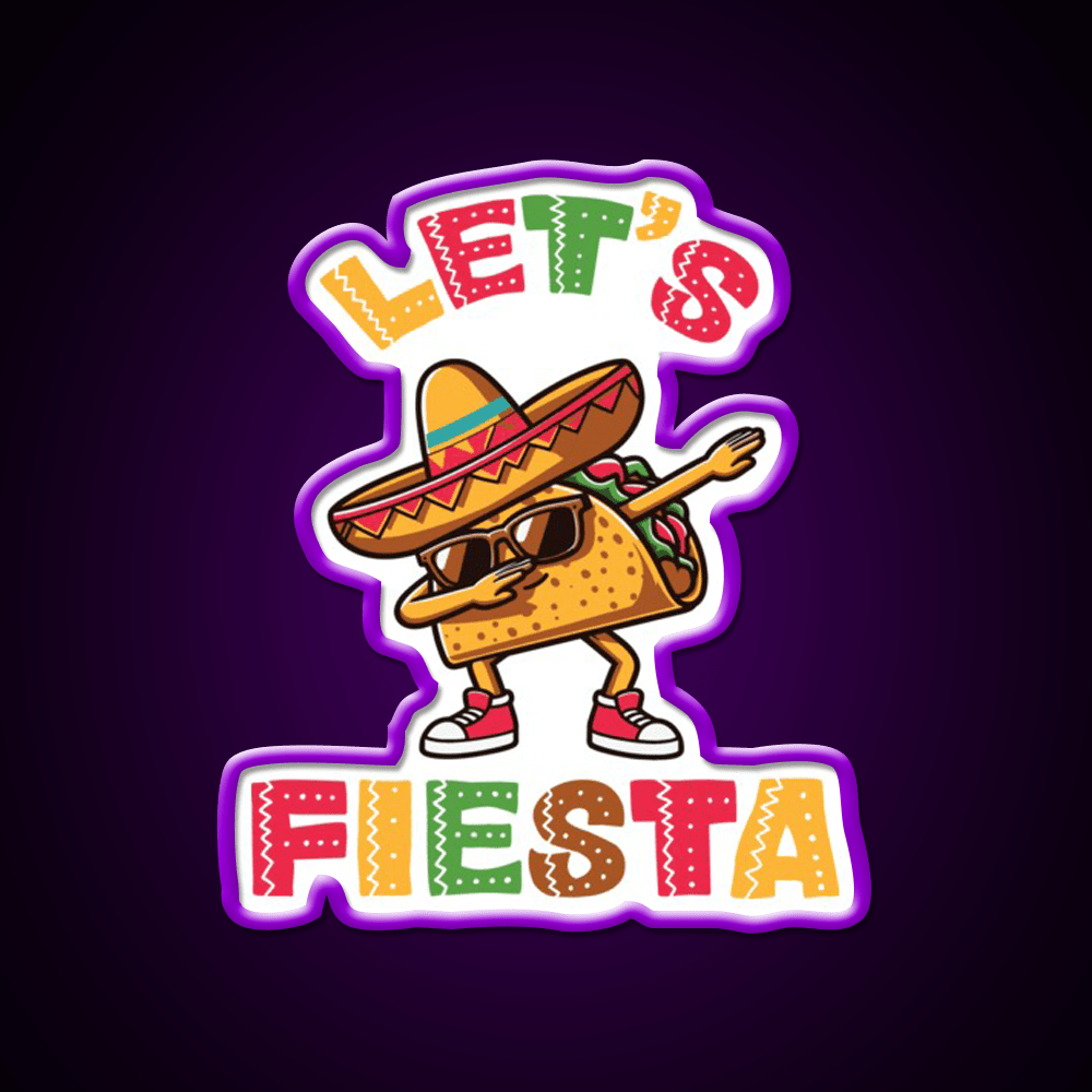 Lets Fiesta Taco Led Neon Sign Mexican Food Sign Food Neon Sign Rgb Color - Shineneon