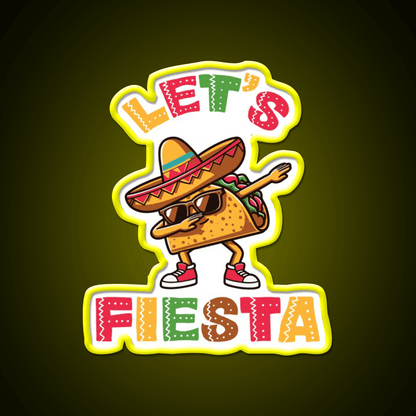 Lets Fiesta Taco Led Neon Sign Mexican Food Sign Food Neon Sign Rgb Color - Shineneon