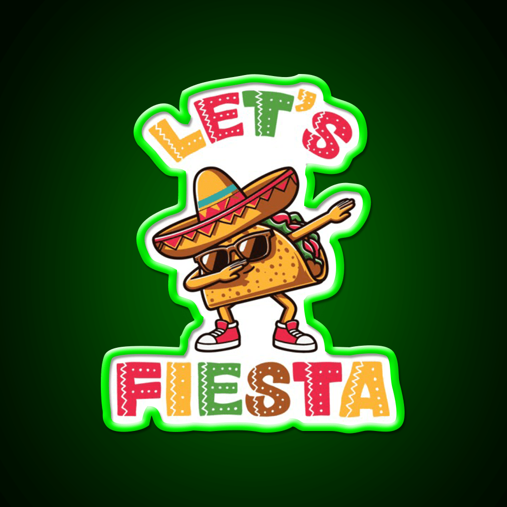 Lets Fiesta Taco Led Neon Sign Mexican Food Sign Food Neon Sign Rgb Color - Shineneon