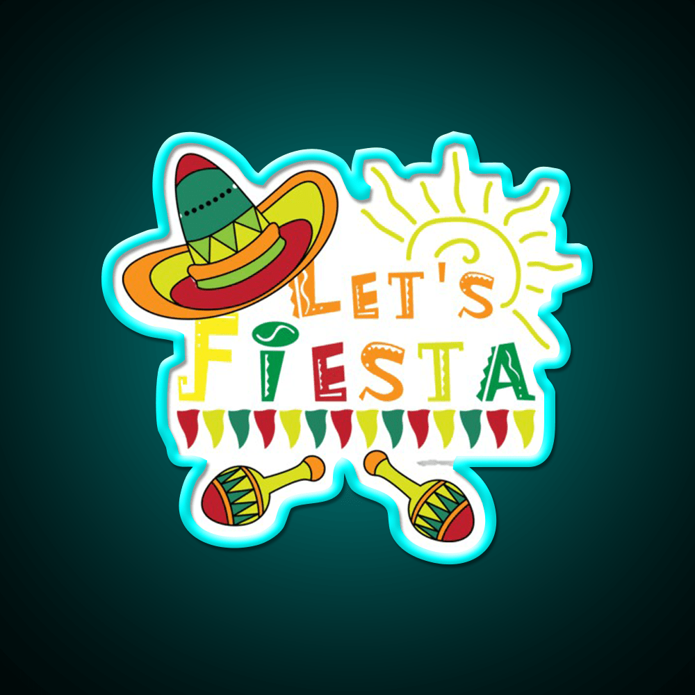 Lets Fiesta Taco Led Neon Sign Mexican Food Sign Kitchen Sign Rgb Color - Shineneon