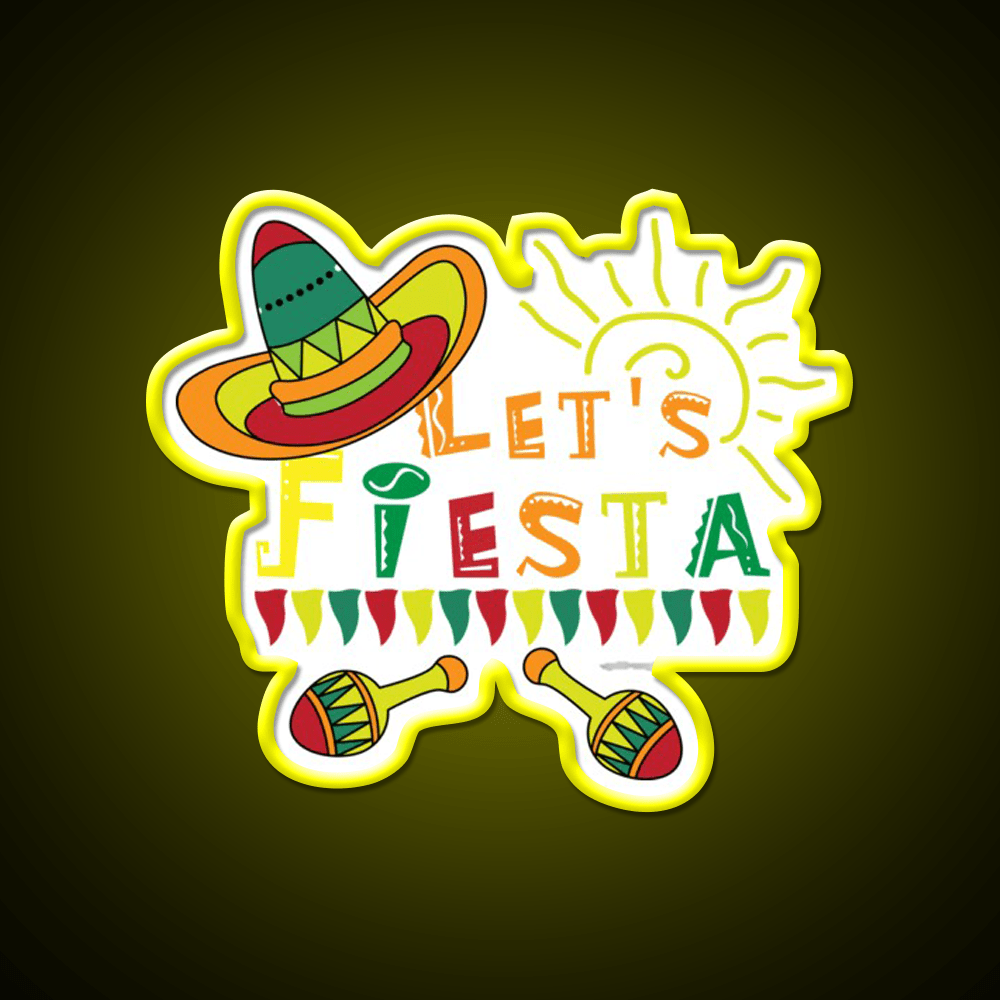 Lets Fiesta Taco Led Neon Sign Mexican Food Sign Kitchen Sign Rgb Color - Shineneon