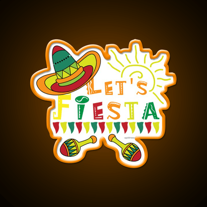 Lets Fiesta Taco Led Neon Sign Mexican Food Sign Kitchen Sign Rgb Color - Shineneon