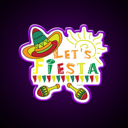 Lets Fiesta Taco Led Neon Sign Mexican Food Sign Kitchen Sign Rgb Color - Shineneon