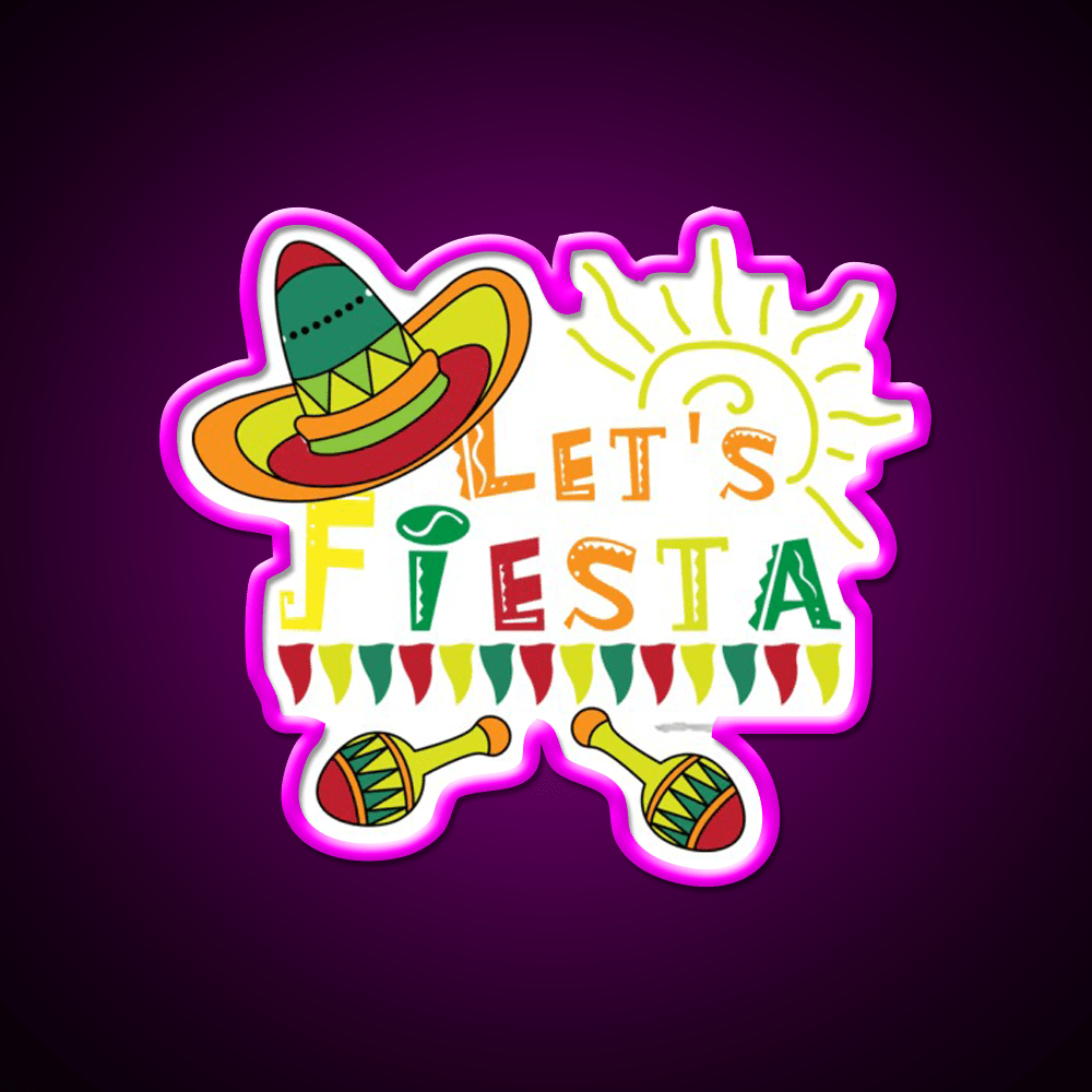Lets Fiesta Taco Led Neon Sign Mexican Food Sign Kitchen Sign Rgb Color - Shineneon