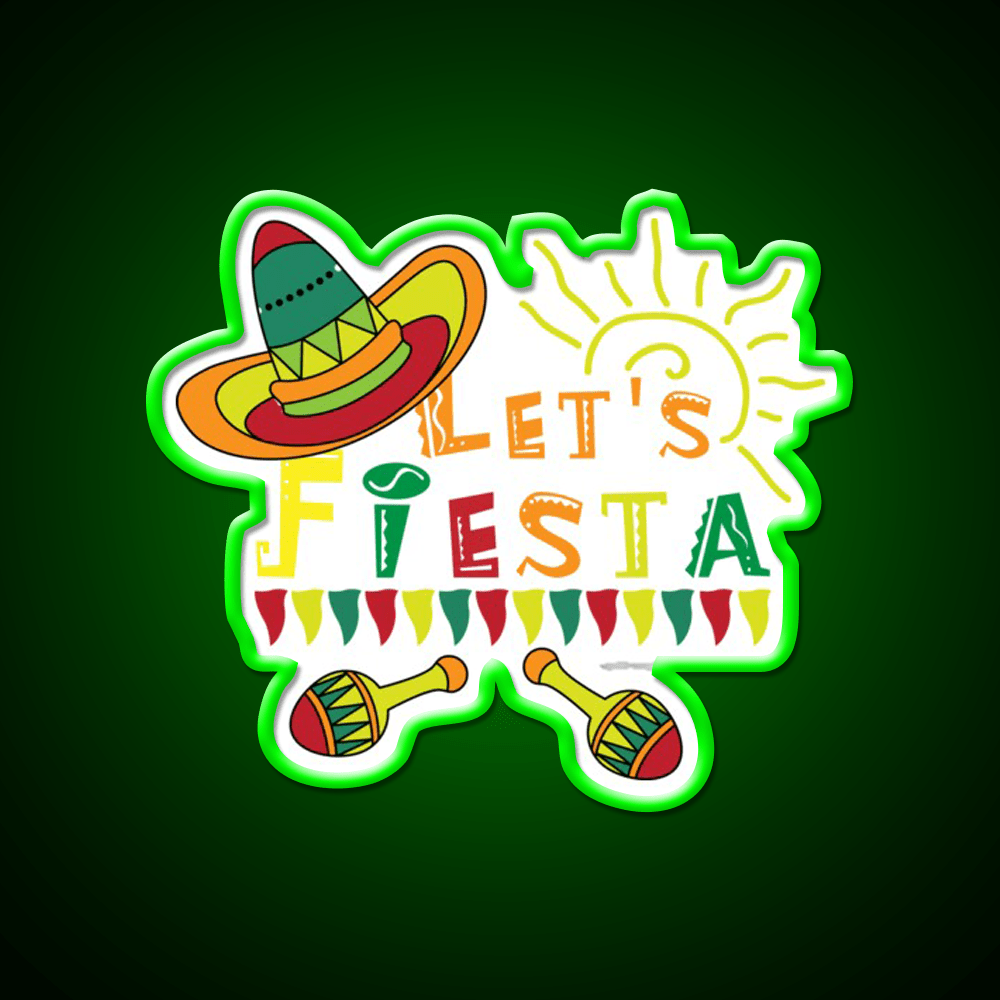 Lets Fiesta Taco Led Neon Sign Mexican Food Sign Kitchen Sign Rgb Color - Shineneon