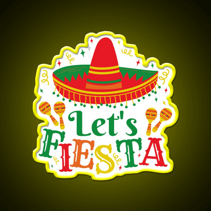 Lets Fiesta Taco Led Neon Sign Mexican Food Sign Rgb Color - Shineneon
