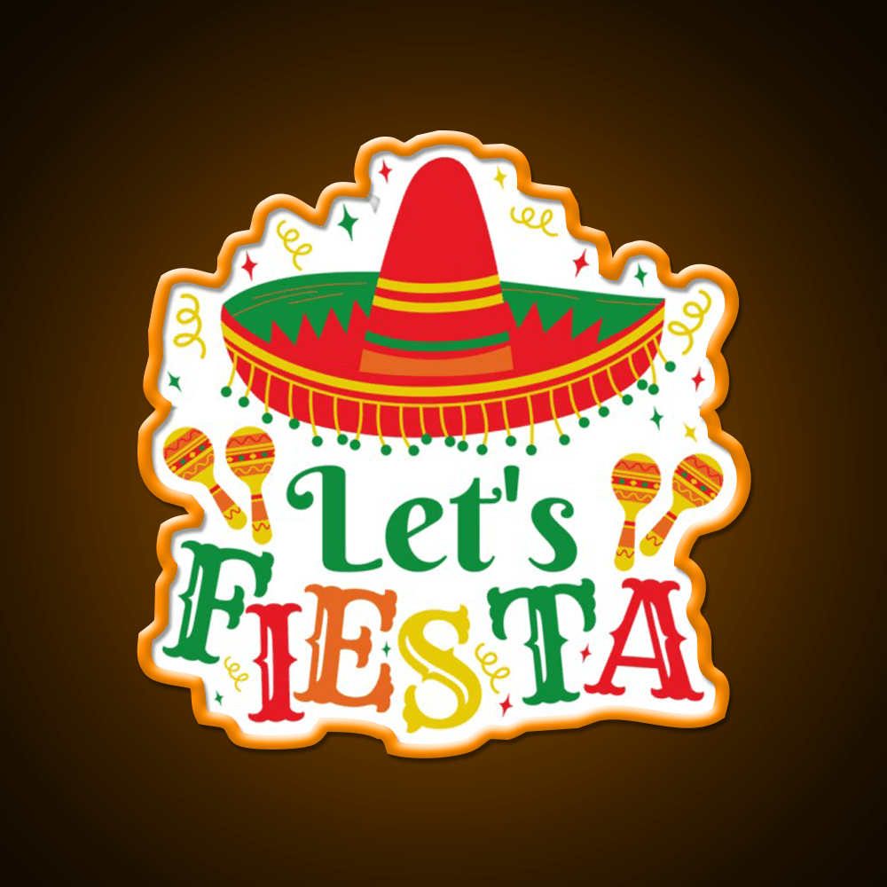 Lets Fiesta Taco Led Neon Sign Mexican Food Sign Rgb Color - Shineneon