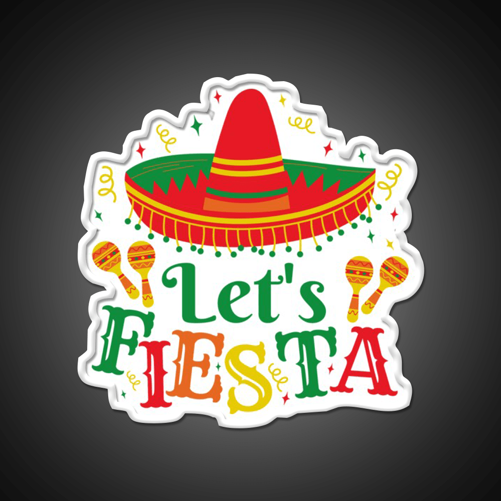 Lets Fiesta Taco Led Neon Sign Mexican Food Sign Rgb Color - Shineneon