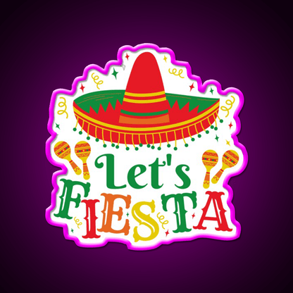Lets Fiesta Taco Led Neon Sign Mexican Food Sign Rgb Color - Shineneon