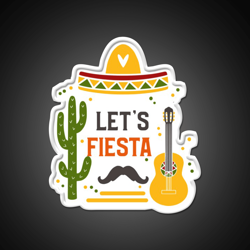 Lets Fiesta Taco Led Neon Sign Mexican Food Sign Wall Light Rgb Color - Shineneon