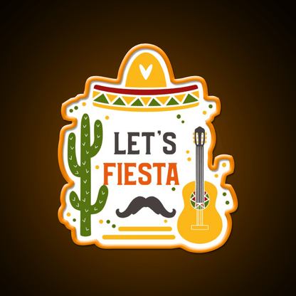 Lets Fiesta Taco Led Neon Sign Mexican Food Sign Wall Light Rgb Color - Shineneon