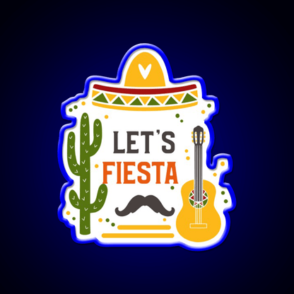 Lets Fiesta Taco Led Neon Sign Mexican Food Sign Wall Light Rgb Color - Shineneon