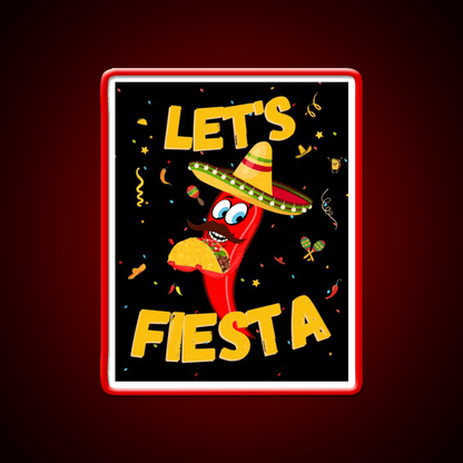 Lets Fiesta Taco Led Neon Sign Mexican Food Sign Wall Sign Rgb Color - Shineneon