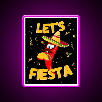 Lets Fiesta Taco Led Neon Sign Mexican Food Sign Wall Sign Rgb Color - Shineneon