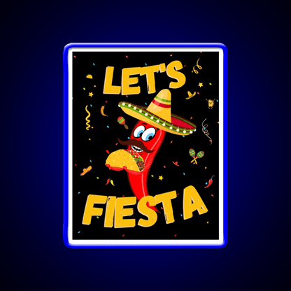 Lets Fiesta Taco Led Neon Sign Mexican Food Sign Wall Sign Rgb Color - Shineneon