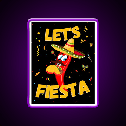 Lets Fiesta Taco Led Neon Sign Mexican Food Sign Wall Sign Rgb Color - Shineneon