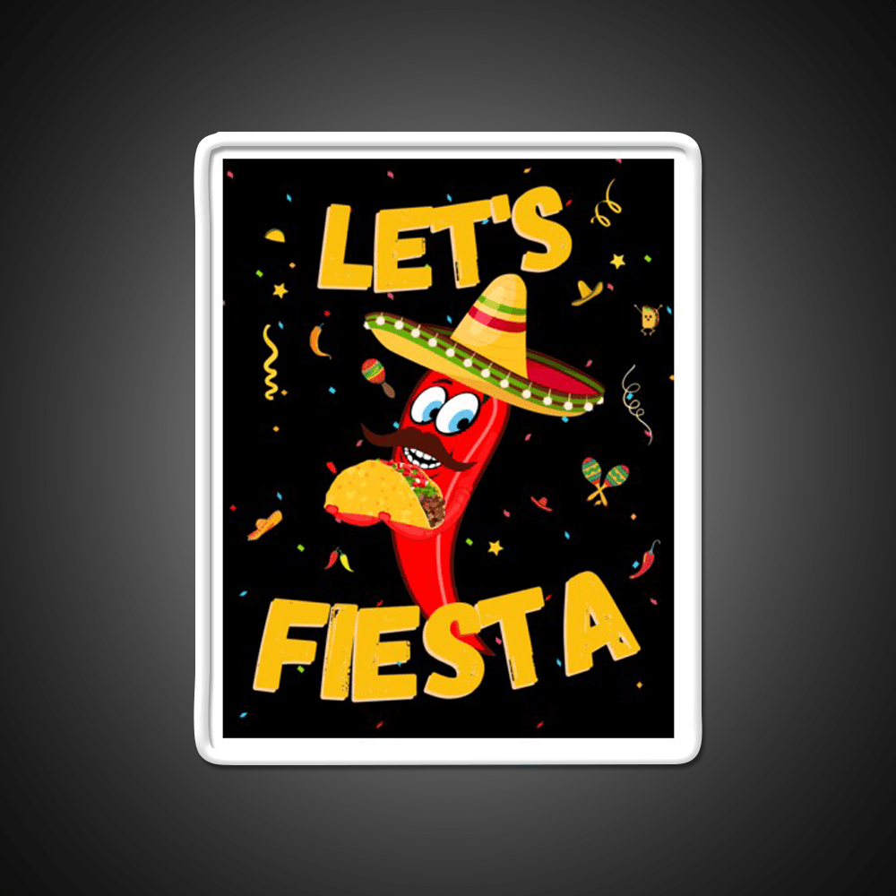 Lets Fiesta Taco Led Neon Sign Mexican Food Sign Wall Sign Rgb Color - Shineneon