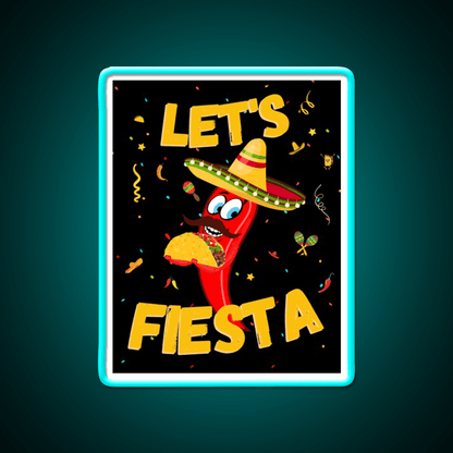 Lets Fiesta Taco Led Neon Sign Mexican Food Sign Wall Sign Rgb Color - Shineneon