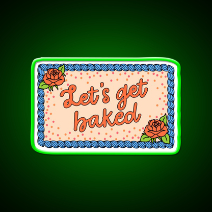 Lets Get Baked The Peach Fuzz Hemp Inspired Green Leaf Led Neon Sign Rgb Color - LED neon sign view 8