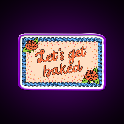 Lets Get Baked The Peach Fuzz Hemp Inspired Green Leaf Led Neon Sign Rgb Color - LED neon sign view 9