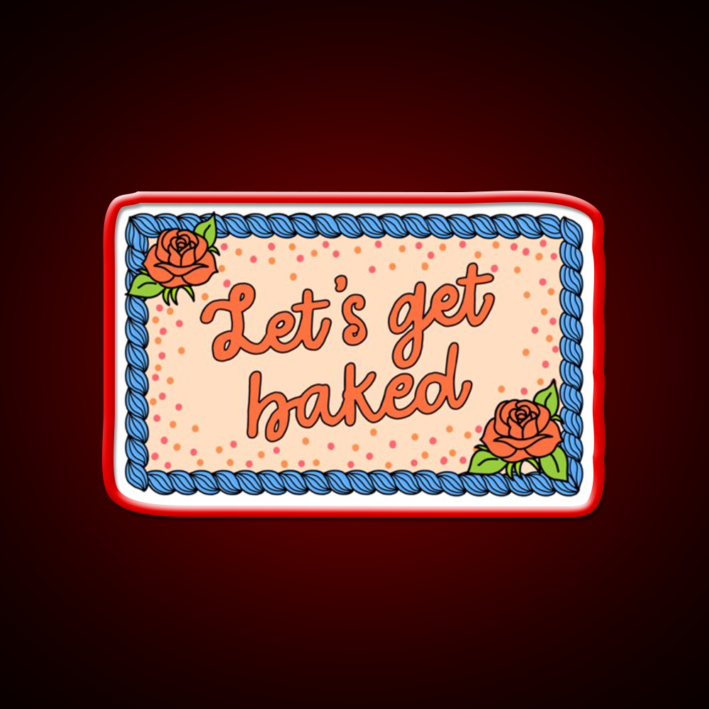 Lets Get Baked The Peach Fuzz Hemp Inspired Green Leaf Led Neon Sign Rgb Color - LED neon sign view 10