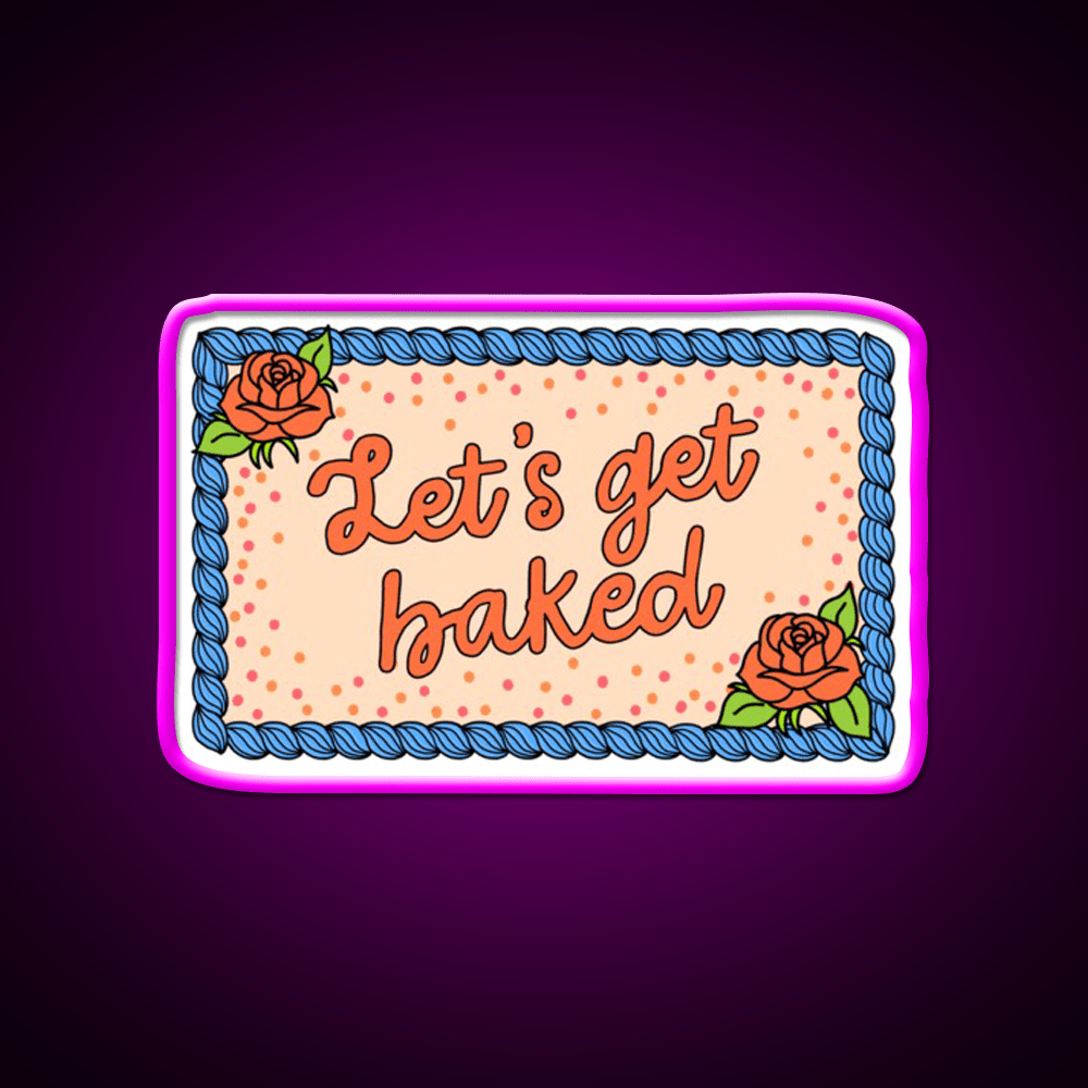 Lets Get Baked The Peach Fuzz Hemp Inspired Green Leaf Led Neon Sign Rgb Color - Shineneon