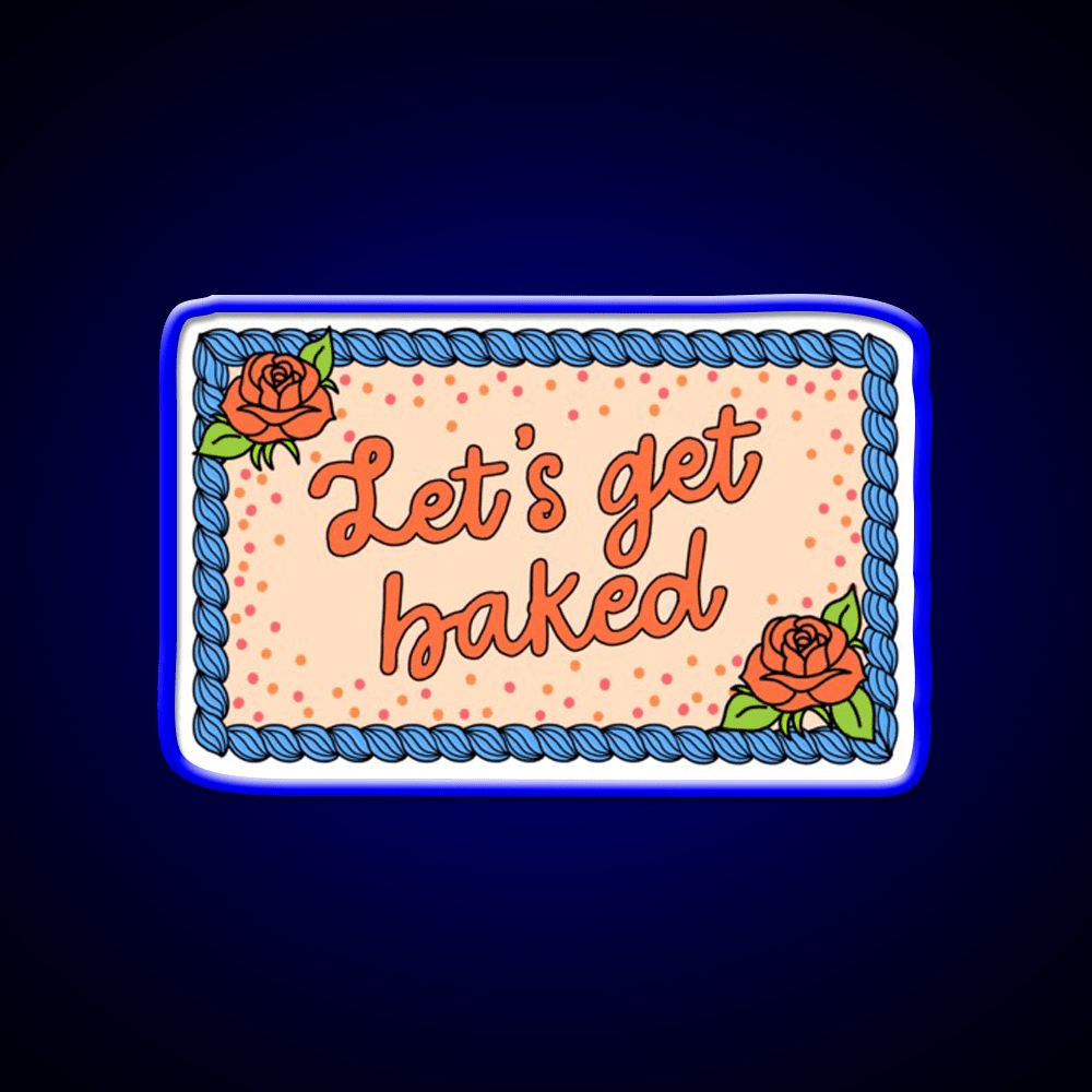 Lets Get Baked The Peach Fuzz Hemp Inspired Green Leaf Led Neon Sign Rgb Color - Shineneon