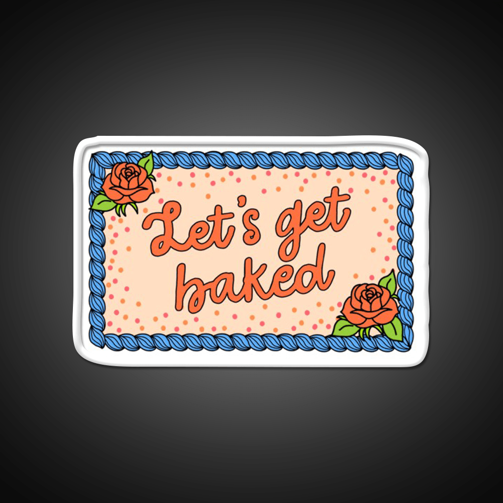 Lets Get Baked The Peach Fuzz Hemp Inspired Green Leaf Led Neon Sign Rgb Color - Shineneon