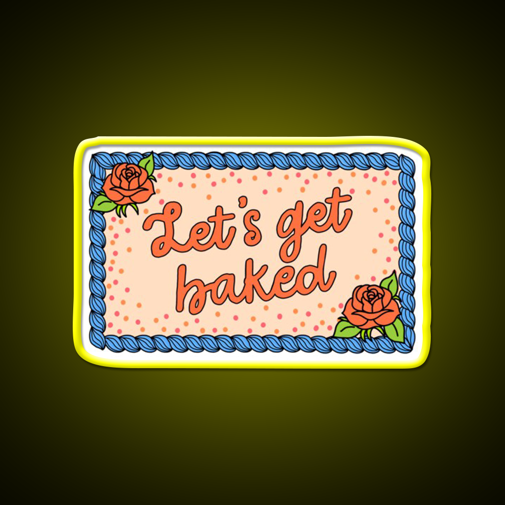 Lets Get Baked The Peach Fuzz Hemp Inspired Green Leaf Led Neon Sign Rgb Color - LED neon sign view 7