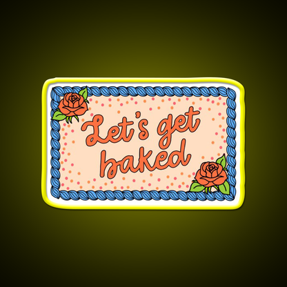 Lets Get Baked The Peach Fuzz Hemp Inspired Green Leaf Led Neon Sign Rgb Color - LED neon sign view 7