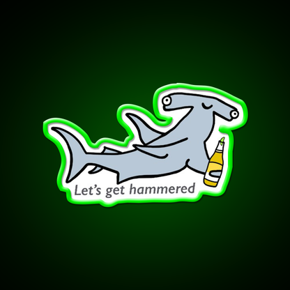 Lets Get Hammered Beer Bar Decor Led Neon Sign By Sunshine Co Rgb Color - LED neon sign view 8