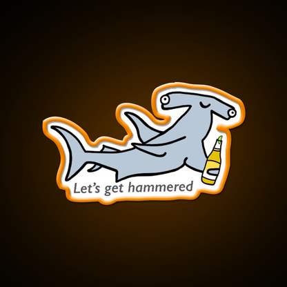 Lets Get Hammered Beer Bar Decor Led Neon Sign By Sunshine Co Rgb Color - LED neon sign view 6