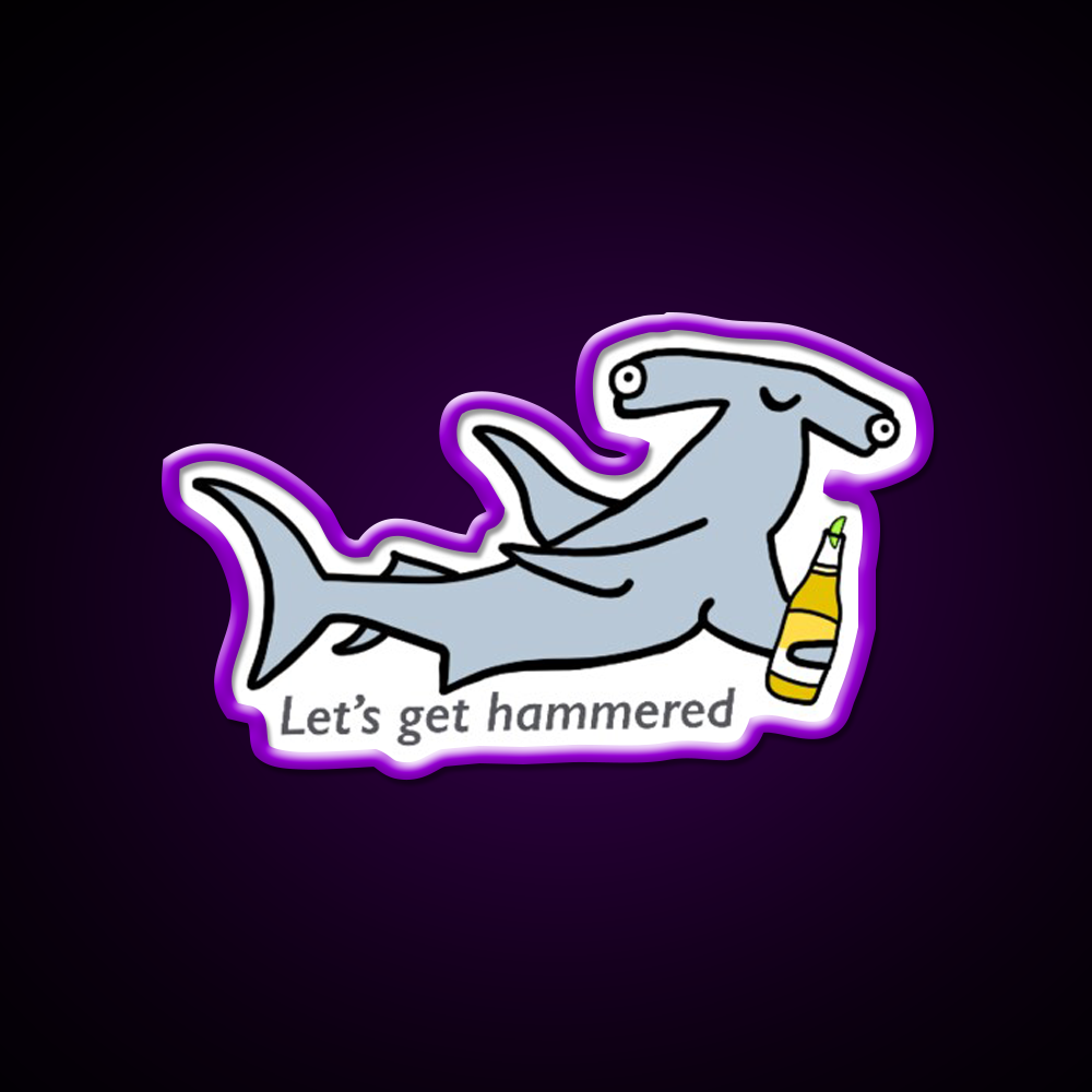 Lets Get Hammered Beer Bar Decor Led Neon Sign By Sunshine Co Rgb Color - LED neon sign view 9