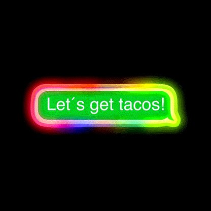 Lets Get Taco Led Neon Sign Mexican Food Neon Sign Kitchen Sign Rgb Color - LED neon sign close-up detail