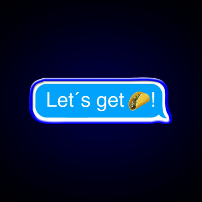 Lets Get Taco Led Neon Sign Mexican Food Sign Wall Light Rgb Color - Shineneon