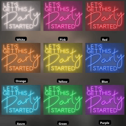 Let's Get This Party Started LED Neon Sign - 05 Color Grid