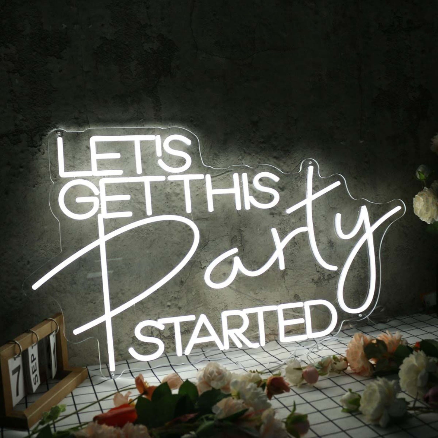 Lets Get This Party Started White Led Neon Sign - Shineneon