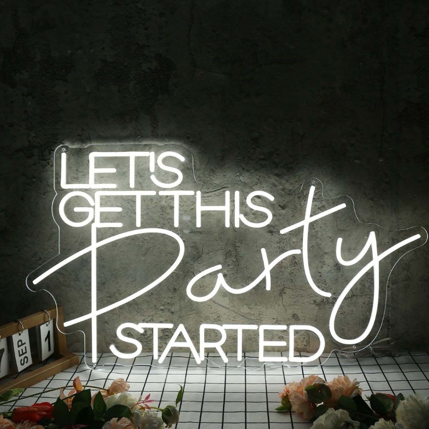 Lets Get This Party Started White Led Neon Sign - Shineneon