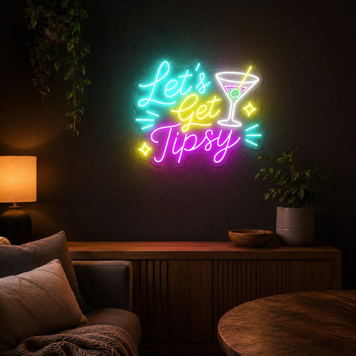 Lets Get Tipsy Cocktail LED Neon Sign - Shineneon