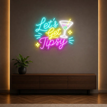 Lets Get Tipsy Cocktail LED Neon Sign - Shineneon