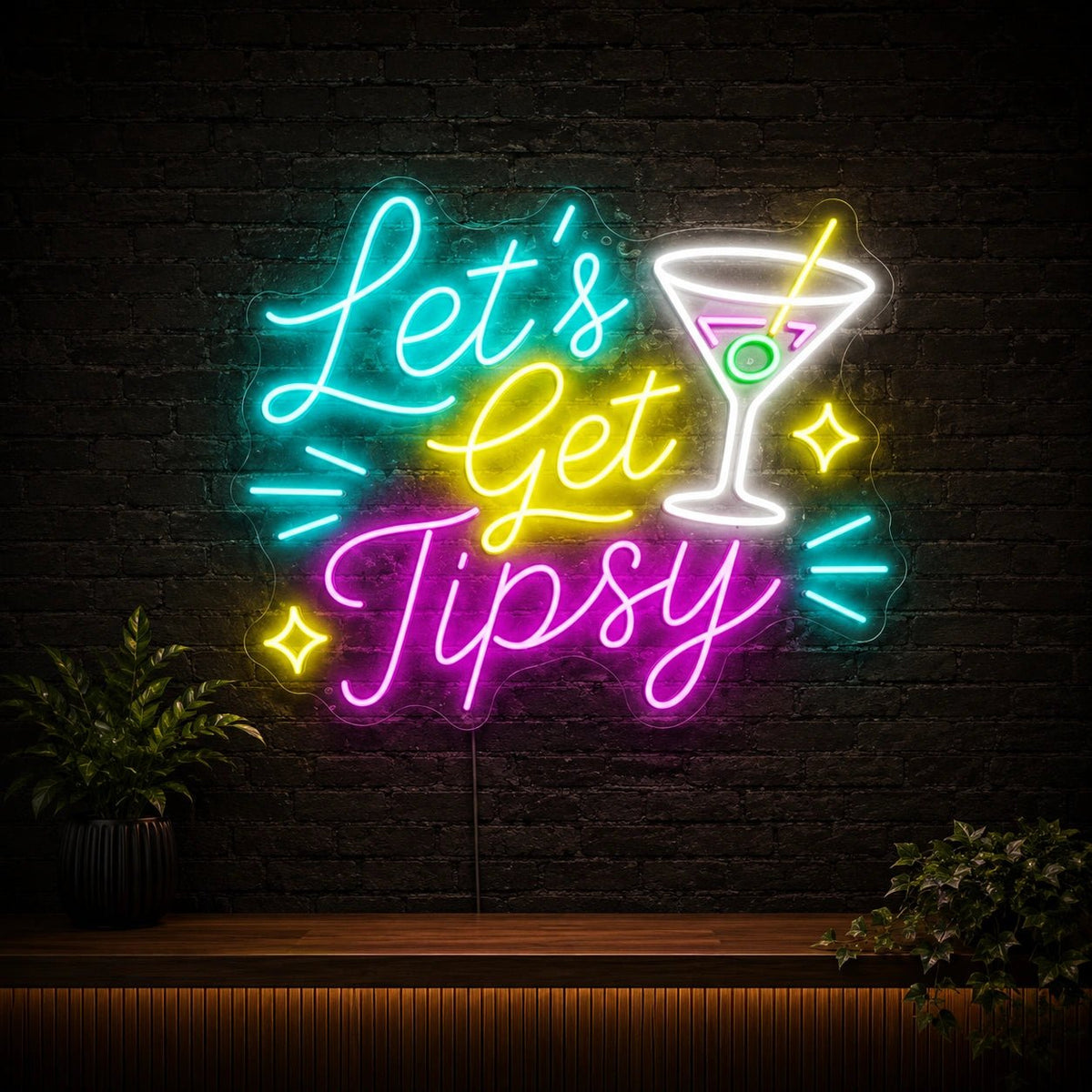 Lets Get Tipsy Cocktail LED Neon Sign - Shineneon