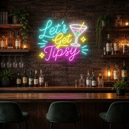 Let's Get Tipsy LED Neon Sign - 02 High-Converting Product Image