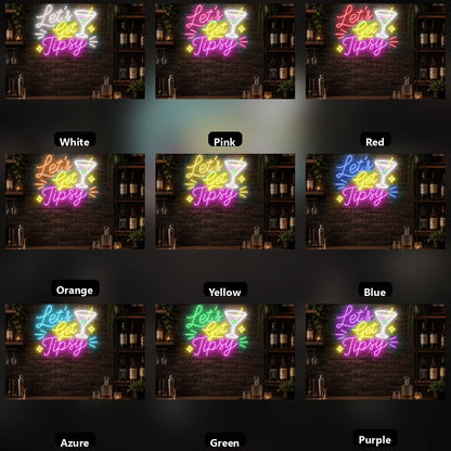 Let's Get Tipsy LED Neon Sign - 05 Color Grid