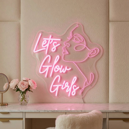 Let's Glow Girls LED Neon Sign - 03 Real Lifestyle Scene